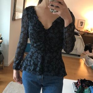 Veronica Beard Silk Blouse, Size 0